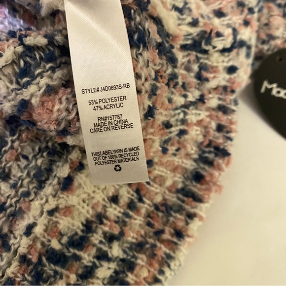 23. NWT’ Made With Live Pink Yellow Blue Knit Sweater🍁 - Picture 6 of 8